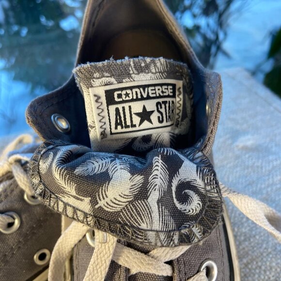 Converse all star grey double tongue low top sneakers, Size 7 - Picture 2 of 6